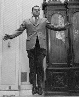 Richard Nixon jumping